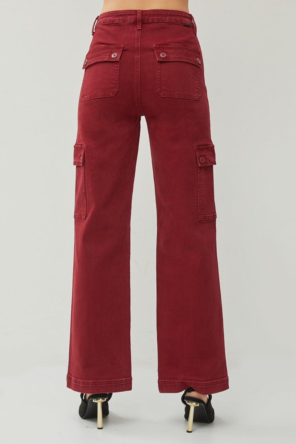 RISEN Full Size High Rise Wide Leg Cargo Jeans - Teresa's Fashionista LLC