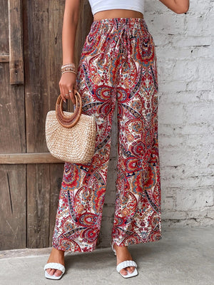 Printed Wide Leg Pants-Teresa's Fashionista LLC