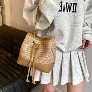 Straw Braided Shoulder Bag-Teresa's Fashionista LLC