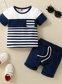 Children's Striped T-shirt and Shorts Set