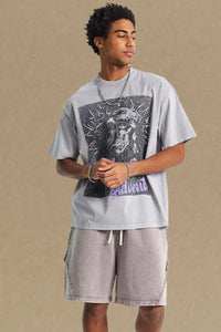 Men's Graphic Round Neck Short Sleeve T-Shirt
