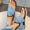 Studded Raw Hem Flat Sandals-Teresa's Fashionista LLC