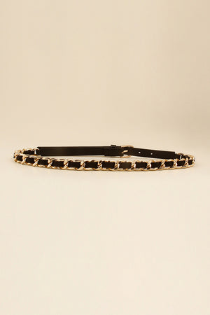 PU Chain Skinny Belt-Teresa's Fashionista LLC