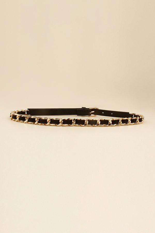 PU Chain Skinny Belt-Teresa's Fashionista LLC