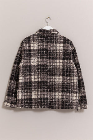 HYFVE Plaid Button Up Boucle Jacket - Teresa's Fashionista LLC