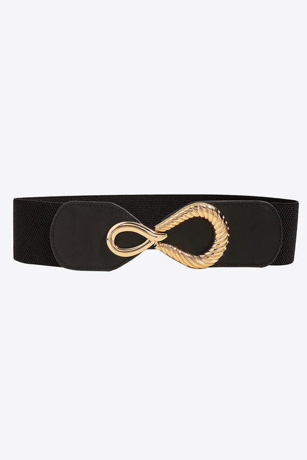 Ribbed Alloy Buckle Elastic Belt-Teresa's Fashionista LLC