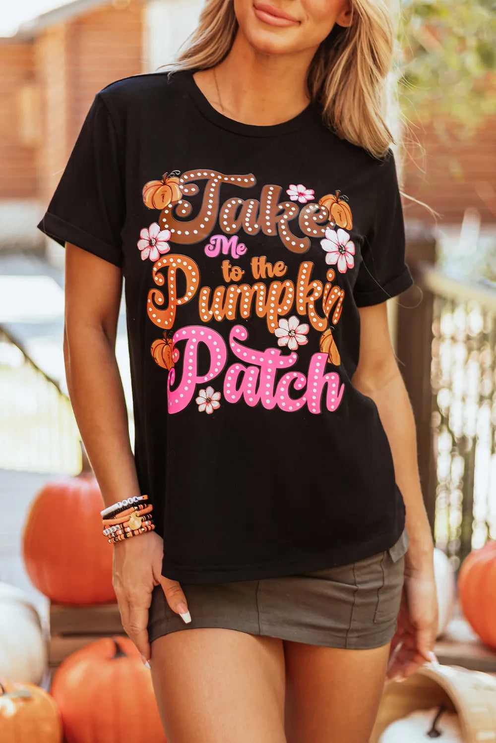 Letter Graphic Round Neck Short Sleeve T-Shirt - Teresa's Fashionista LLC