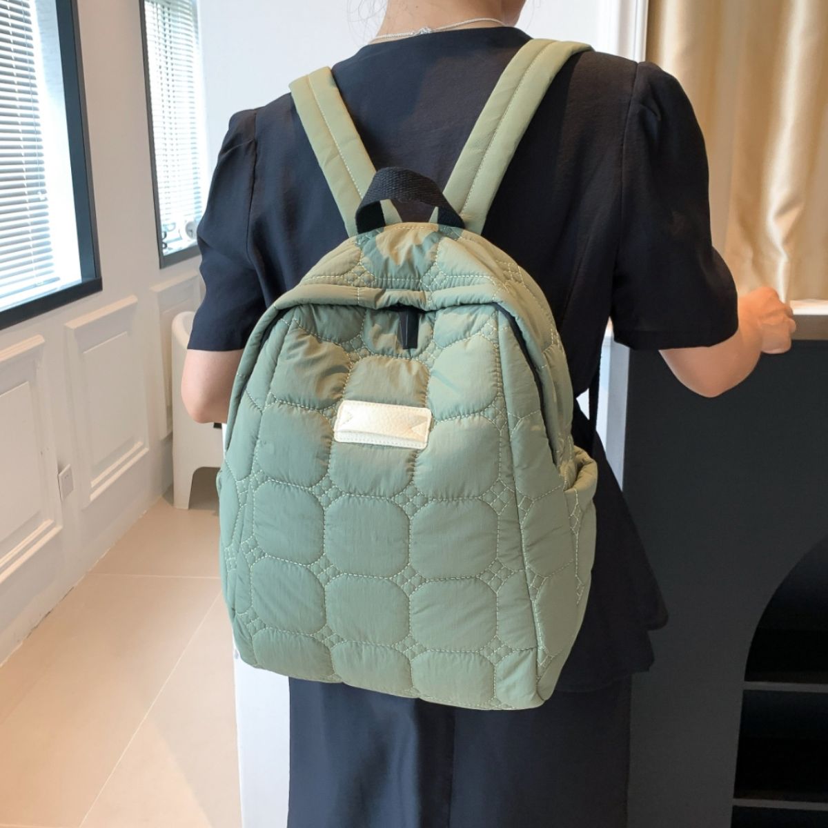 Quilted Polyester Backpack Bag-Teresa&#39;s Fashionista LLC