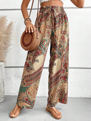 Printed Wide Leg Pants-Teresa's Fashionista LLC