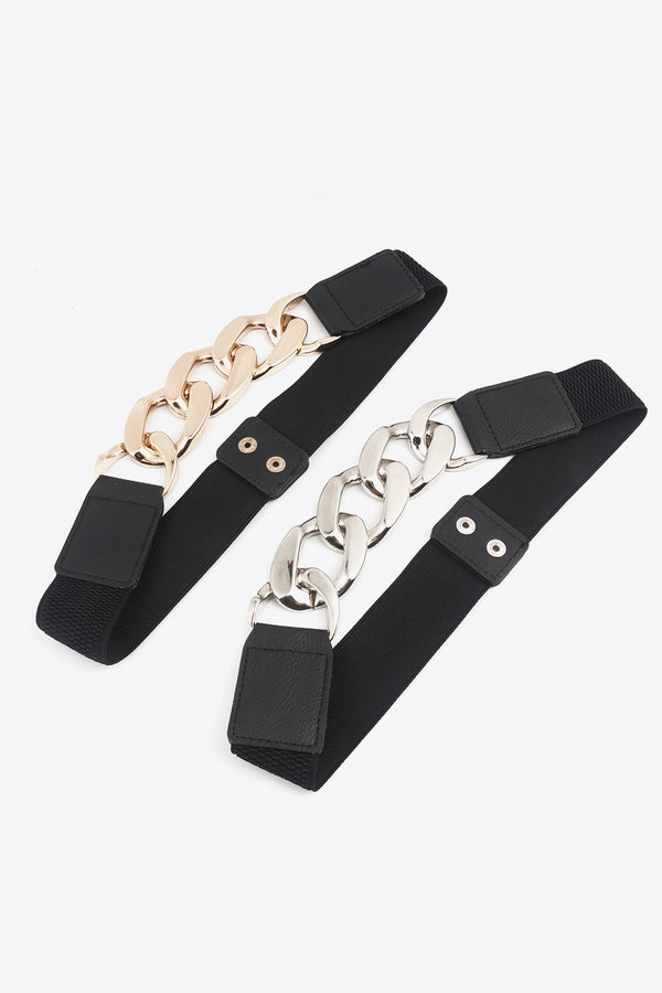 Chain Detail Elastic Belt-Teresa's Fashionista LLC