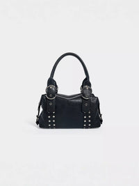 Studded Decor Shoulder Bag with Buckle Detail