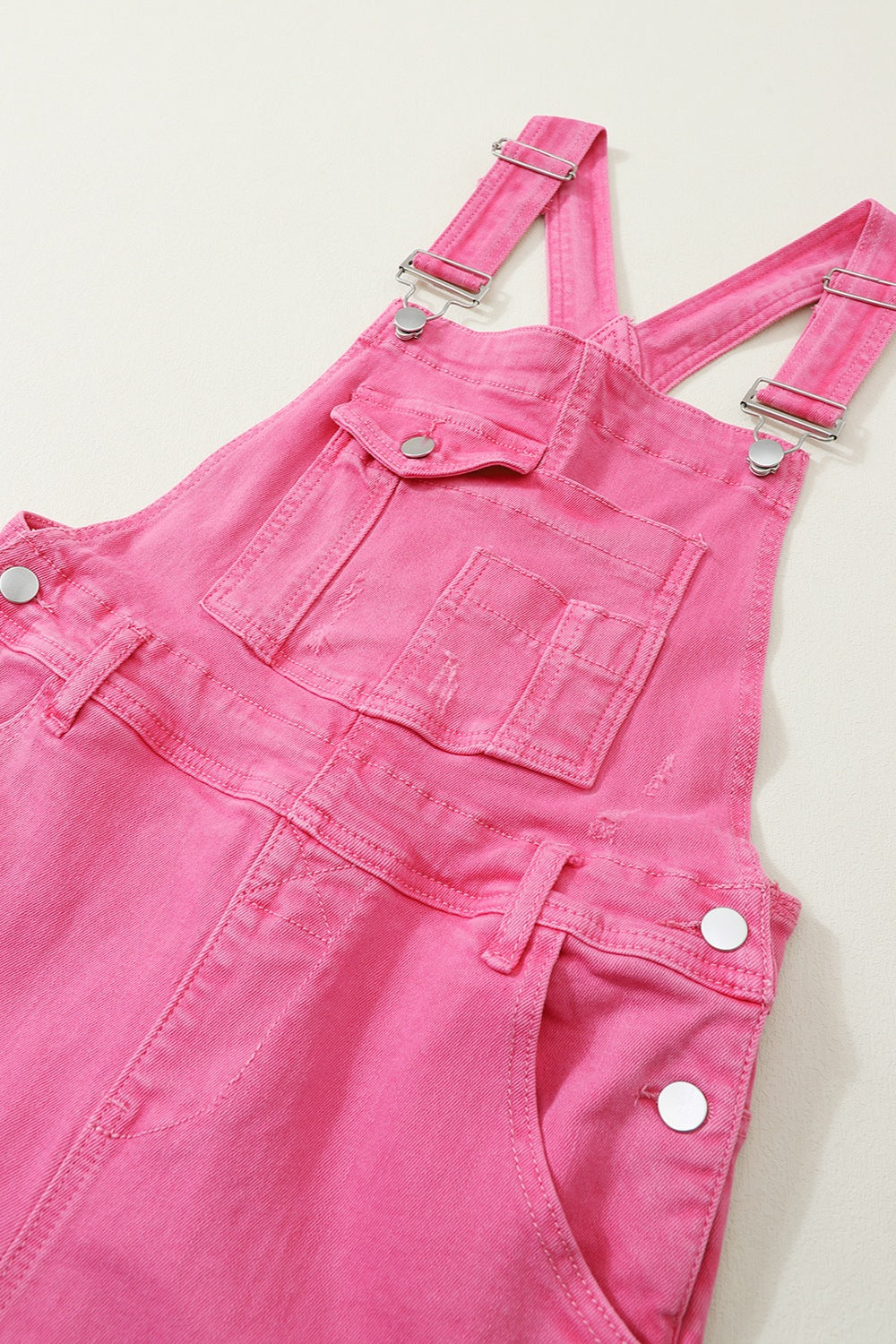 Distressed Pocketed Wide Strap Denim Overalls - Teresa's Fashionista LLC
