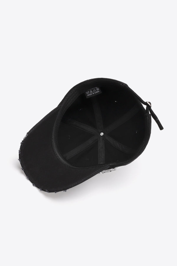 VIBRA Graphic Distressed Adjustable Baseball Cap-Teresa's Fashionista LLC
