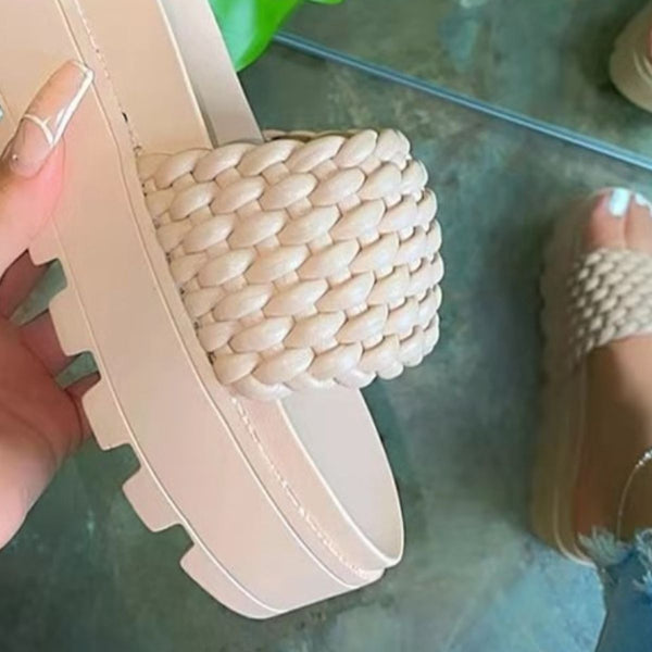 PU Leather Open Toe Platform Sandals-Teresa's Fashionista LLC