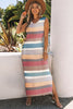 Striped Slit Sleeveless Maxi Dress-Teresa's Fashionista LLC