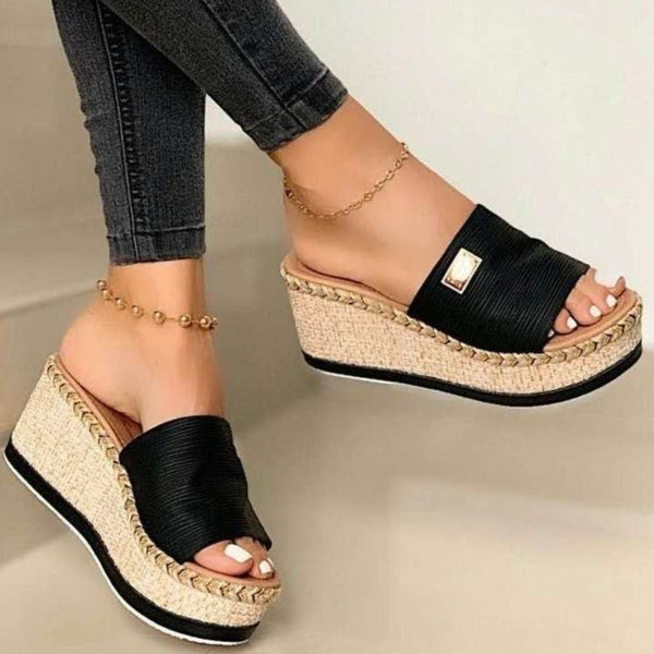 PU Leather Open Toe Sandals-Teresa's Fashionista LLC