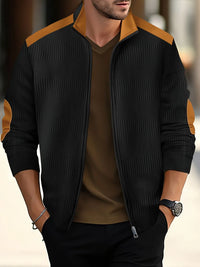 Men's Full Size Zip Up Long Sleeve Top Plus Size