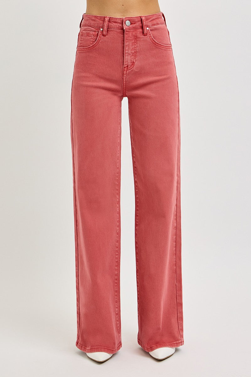 RISEN Full Size High Rise Tummy Control Wide Leg Jeans - Teresa's Fashionista LLC