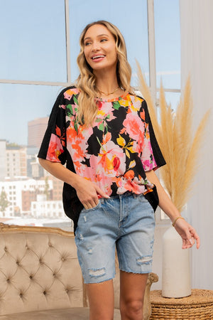 Sew In Love Full Size Floral Round Neck Short Sleeve T-Shirt-Teresa's Fashionista LLC