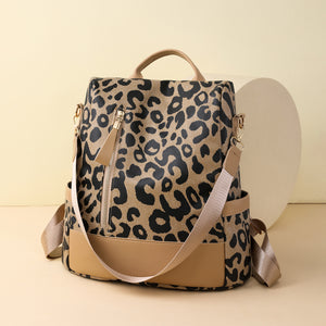 Leopard PU Leather Backpack Bag-Teresa's Fashionista LLC