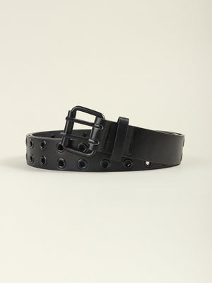 Grommet PU Leather Belt-Teresa's Fashionista LLC