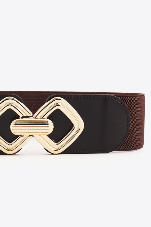 Geometric Buckle Elastic Wide Belt-Teresa's Fashionista LLC