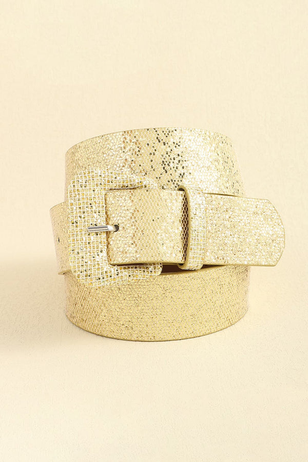 Glitter PU Leather Belt-Teresa's Fashionista LLC