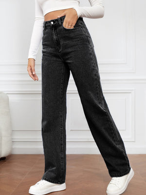 High Waist Straight Jeans - Teresa's Fashionista LLC