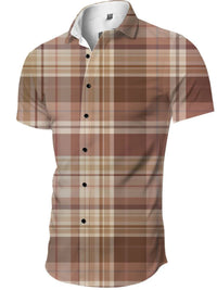 Men's Full Size Printed Collared Neck Shirt Plus Size
