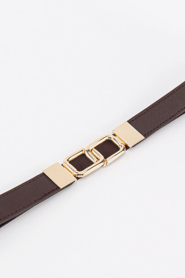 Geometric Double Buckle Elastic Belt-Teresa's Fashionista LLC