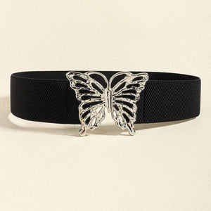 Butterfly Alloy Buckle Elastic Belt-Teresa's Fashionista LLC
