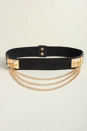 Elastic Belt with Chain-Teresa's Fashionista LLC