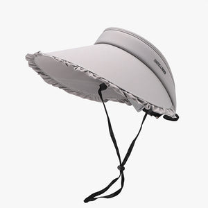 Frill Adjustable Ice Silk Sun Hat-Teresa's Fashionista LLC
