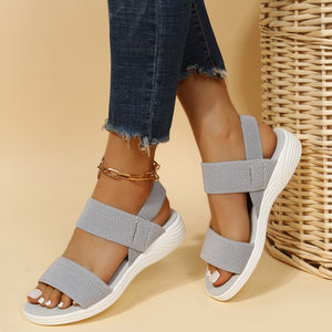 Rubber Open Toe Low Heel Sandals-Teresa's Fashionista LLC