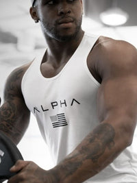Men's US Flag Round Neck Tank