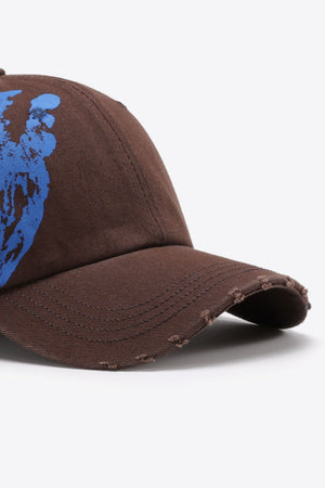 VIBRA Graphic Distressed Adjustable Baseball Cap-Teresa's Fashionista LLC