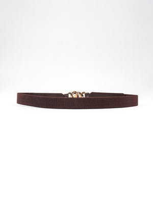 Zinc Alloy Buckle Elastic PU Belt-Teresa's Fashionista LLC
