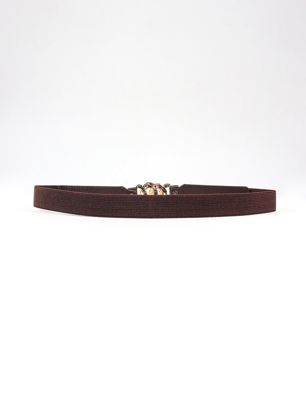 Zinc Alloy Buckle Elastic PU Belt-Teresa's Fashionista LLC
