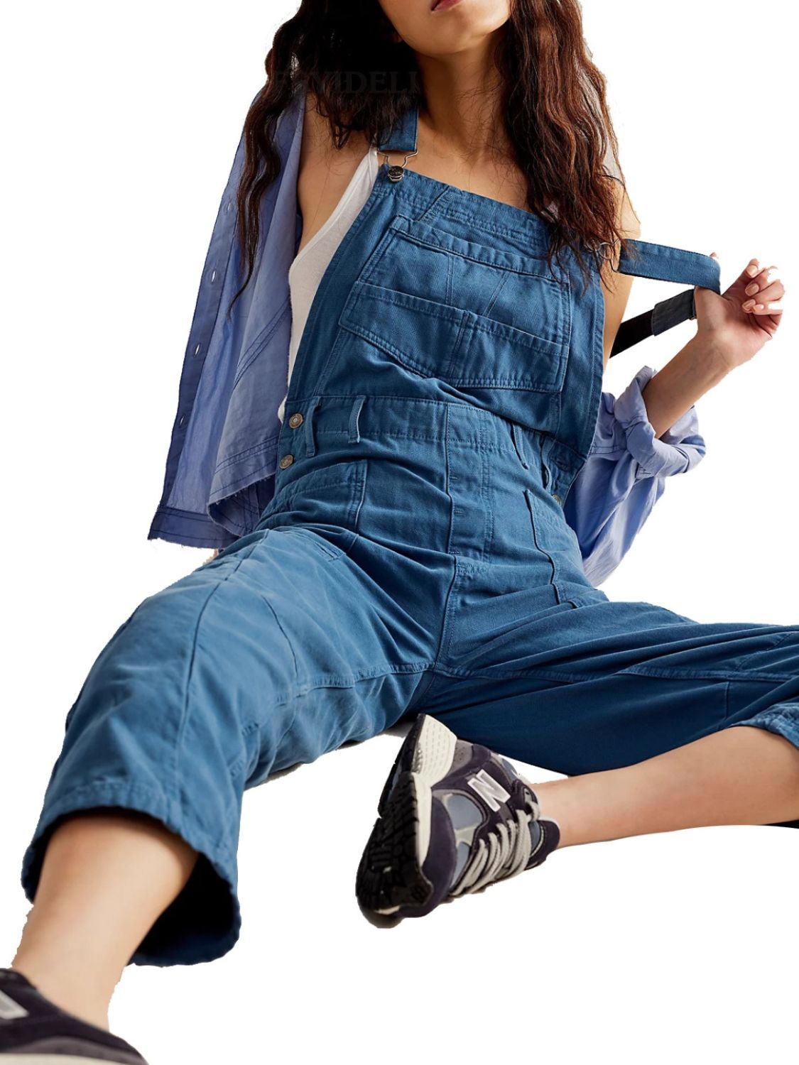 Pocketed Wide Strap Denim Overalls - Teresa's Fashionista LLC