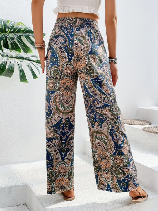 Printed Wide Leg Pants-Teresa's Fashionista LLC