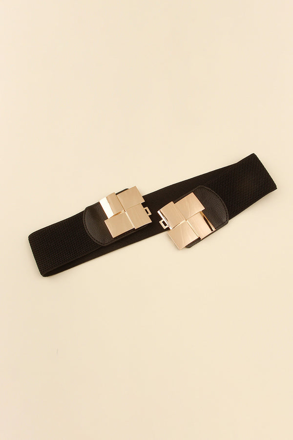 Geometric Buckle Elastic Wide Belt-Teresa's Fashionista LLC