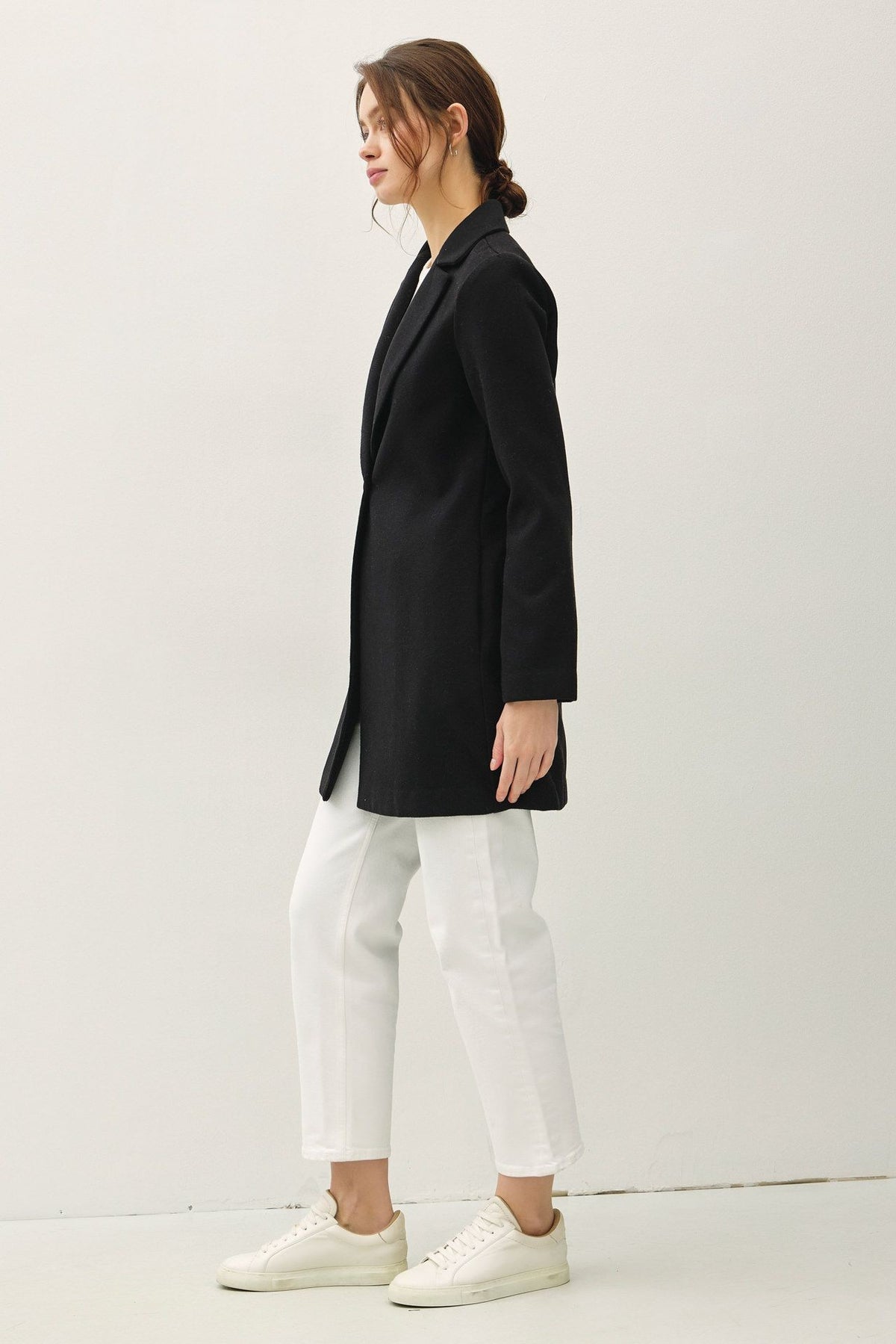 Be Cool Single Button Long Sleeve Coat with Pockets - Teresa's Fashionista LLC