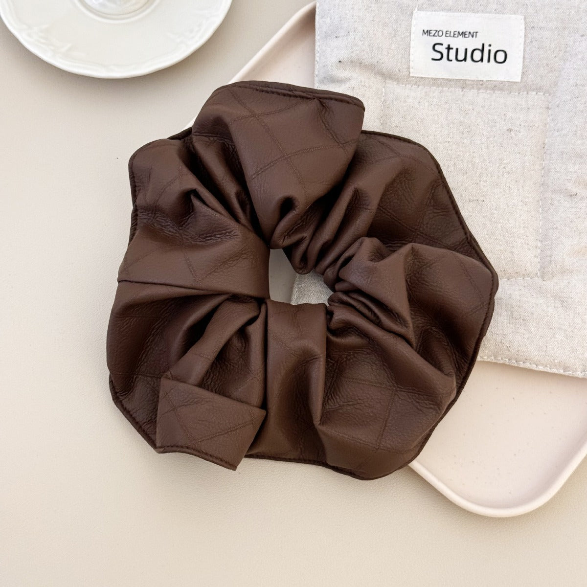 3-Piece PU Leather Elastic Hair Scrunchy - Teresa's Fashionista LLC