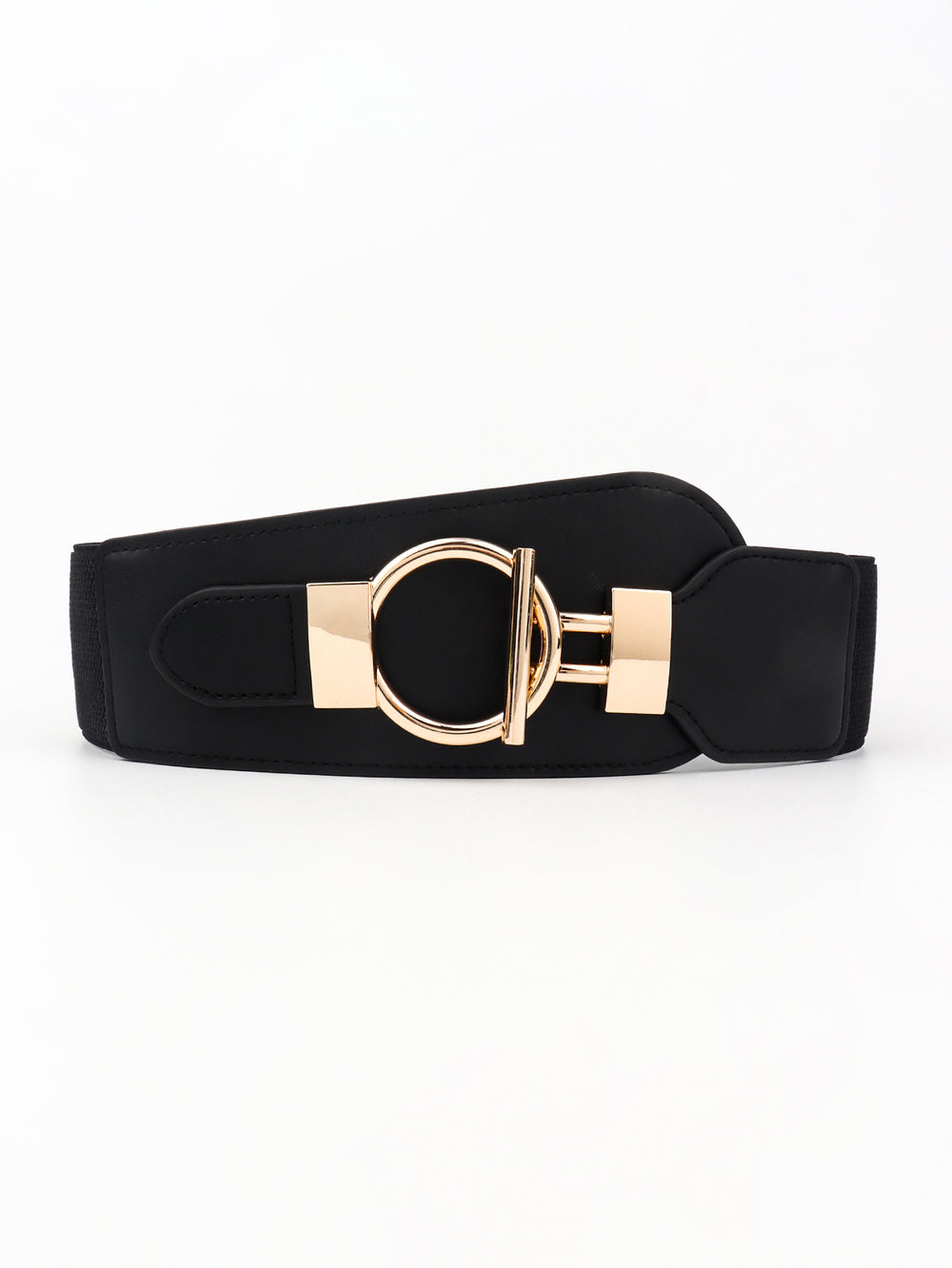 PU Elastic Wide Belt with Alloy Buckle-Teresa's Fashionista LLC