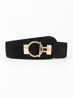 PU Elastic Wide Belt with Alloy Buckle-Teresa's Fashionista LLC