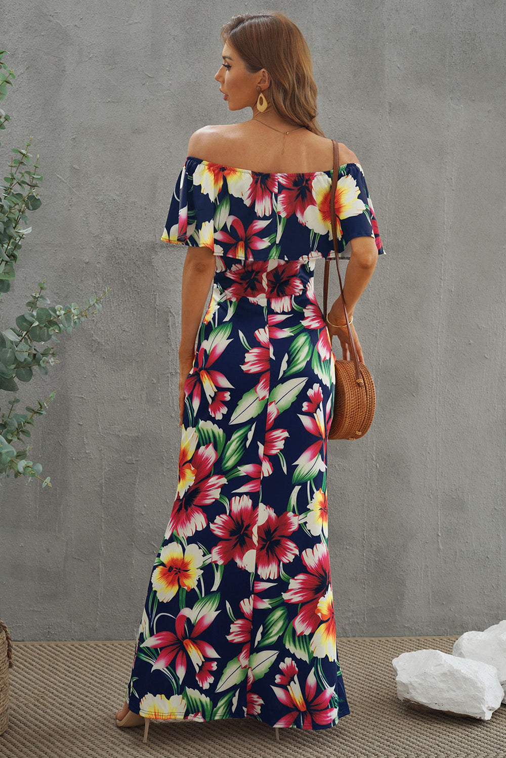 Floral Layered Off-Shoulder Maxi Dress-Teresa's Fashionista LLC