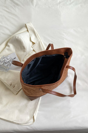 PU Leather Straps Large Tote Bag-Teresa's Fashionista LLC