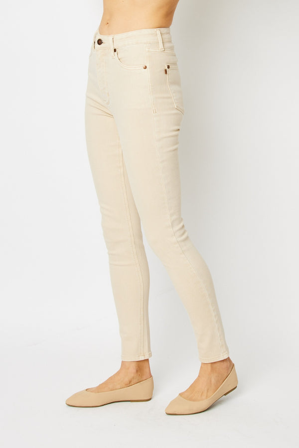 Judy Blue Full Size Garment Dyed Tummy Control Skinny Jeans-Teresa's Fashionista LLC
