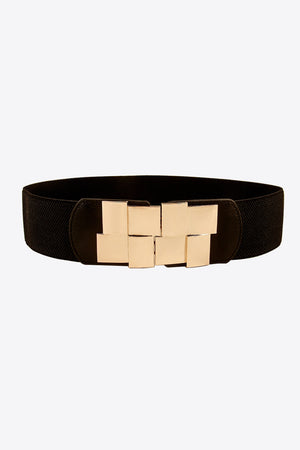 Geometric Buckle Elastic Wide Belt-Teresa's Fashionista LLC