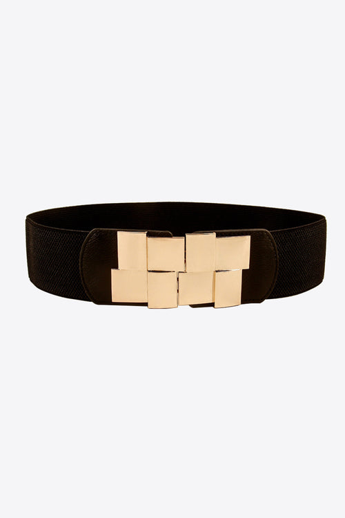 Geometric Buckle Elastic Wide Belt-Teresa's Fashionista LLC